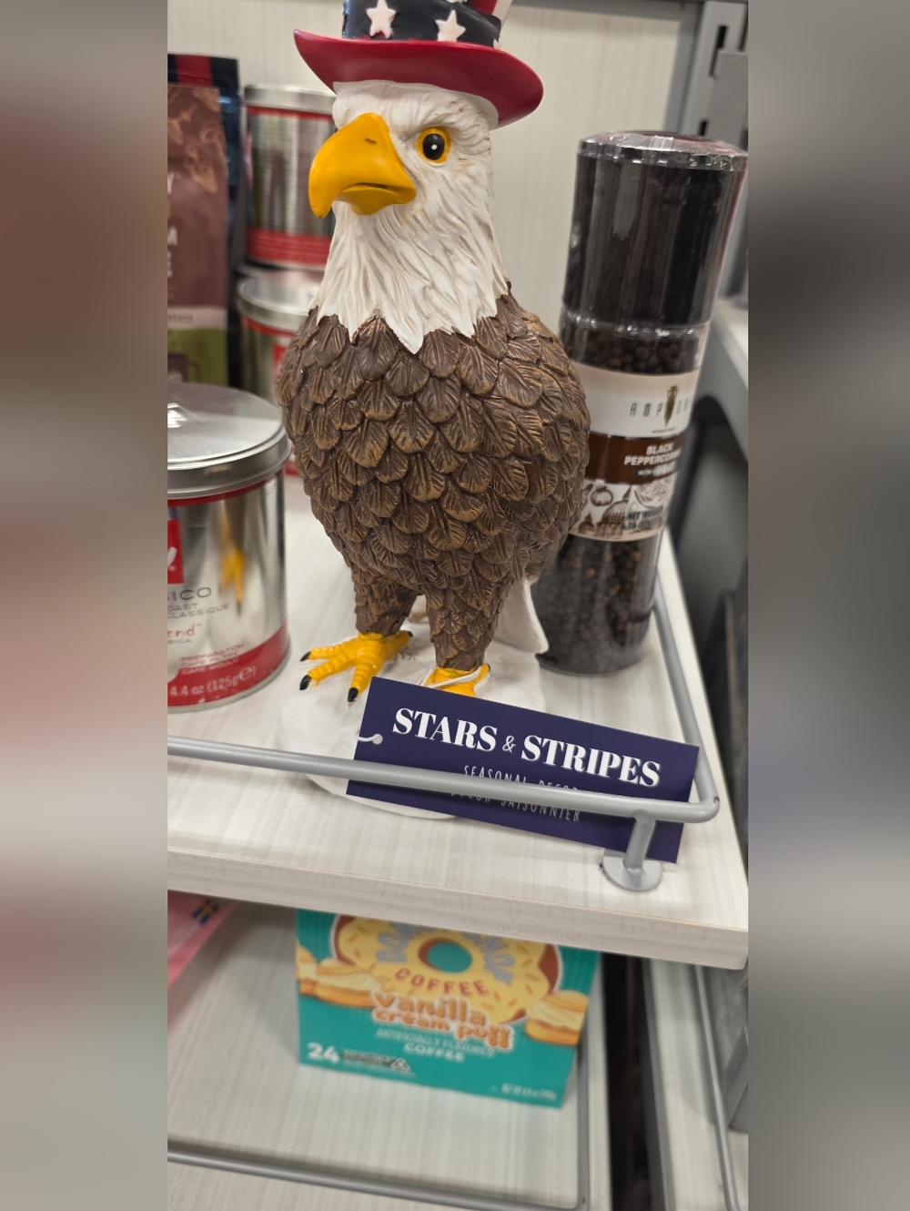Stars & Stripes Decorative Eagle Figurine - Brown, White, Yellow